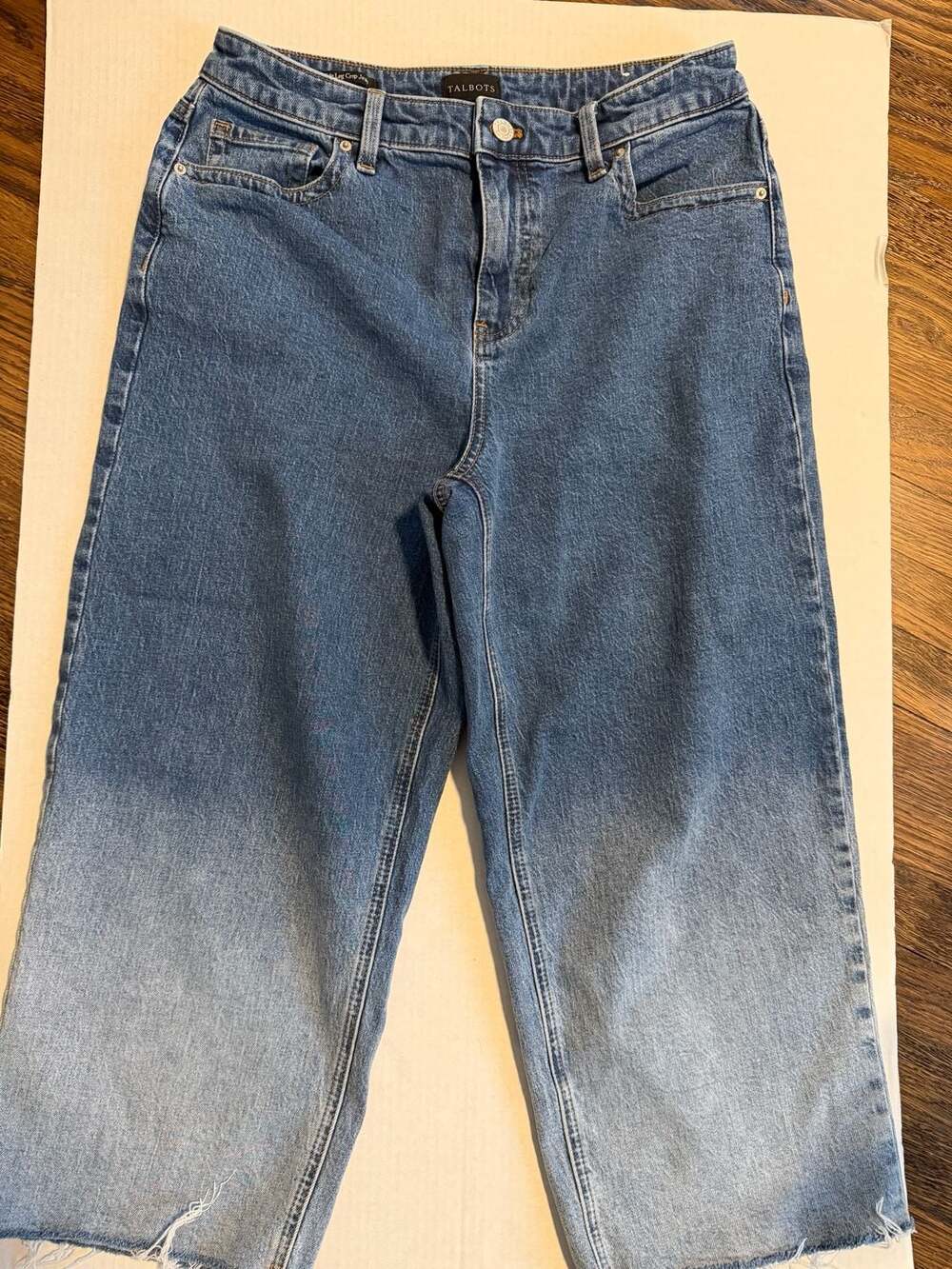 Talbots 10P Wide Leg Crop Jeans Hoffman Wash